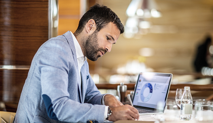 Man using laptop